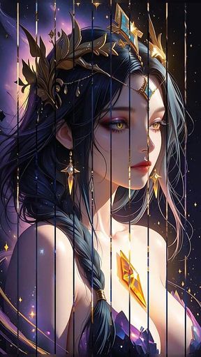 Void Empress of the Dark Matter Galaxy Crystal Cosmic Goddess Ai Art Slideshow