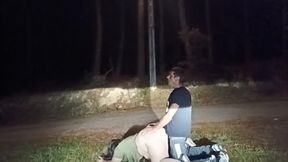 Public park GF gives hot blowjobs and face fuck in Spanish
