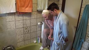 Dominant Handjob 13 in bathroom