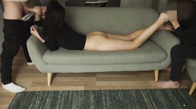 Threesome with hot girl we got for free from