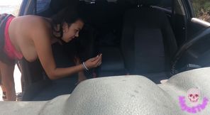 Busty Fucks Stranger Who Joins Her While Masturbating in the Car Fleeting Encounter