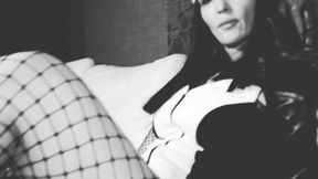 Foot fetish dominatrix hot black and white high heels goddess brunette MILF femdom bdsm kink