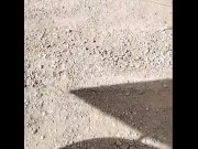 Thin horny bottom fuck him self at job site and squirts!!