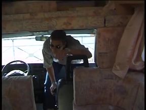 Girl in pantyhose fucks a massive cock on the ambulance to an ass cumshot