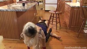 Goddess and her human carpet