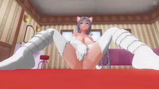 3D HENTAI Yumi strokes her pussy with her paws