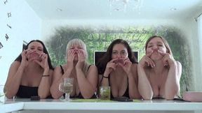 FACE STRETCHING AND BIG FISH LIPS of four beautiful ladies sa St
