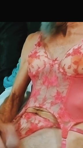 Cdmichelle  loves playing with cock wearing  new pink Lingerie delivered from Amazon today ordered last night,   Clip 1