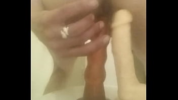 Anal self dildo ride