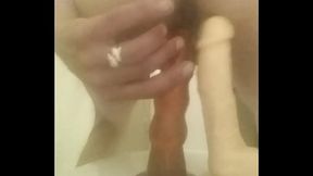 Anal self dildo ride
