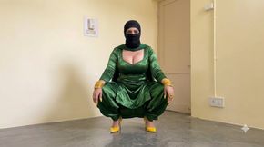 shiny silky crossdresser outfit suit salwar desi