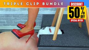 Nipple Destruction Under Three Pairs Of My Platform Stilettos (255) - Triple Bundle - 50% Discount!!! - Nipple Chest Trample Trampling Crush Heel Shoe