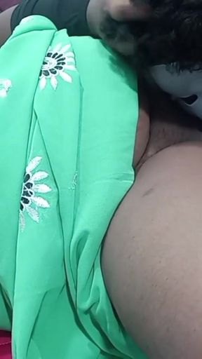 Stunning moment from &quot;Green saree house wife pussy licking orgasm&quot;