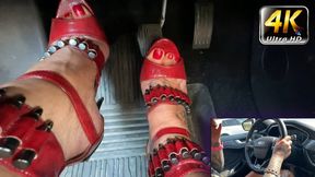 Red High Heels Driving (4K)
