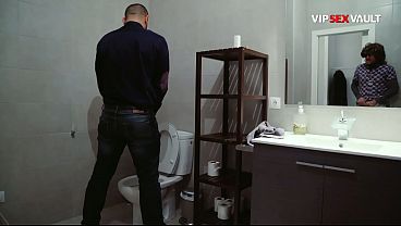 Slim Guy Gets His Ass Wrecked Doggy Style in the Bathroom by a Muscular Stud Who Won'_t Stop Fucking Him