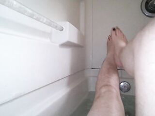 Lengthy Bubble Baths Trans Guy Pre Op Masturbation and Foot Fetish