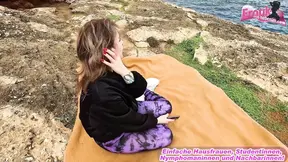 Polish girl pleasures German traveler in open field