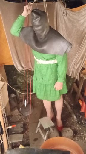 Green housewife with rubber head