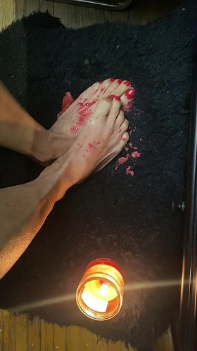 Candle Light on Tiny Feet with Sexy Toes