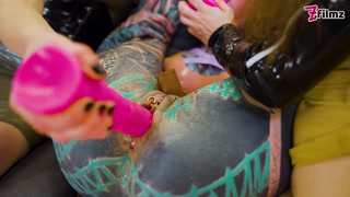 Lesbian Domination in Latex &amp; Dildo Fucking with Anuskatzz &amp; Miss Medea