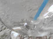 I'm drinking my cum through straw