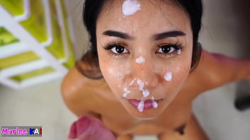 Thai Girl gets Facial after pleasing White Cock