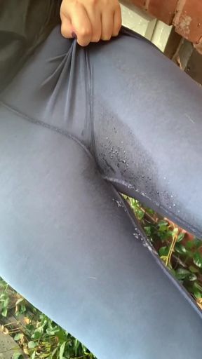 Piss slut outside humiliation peeing herself