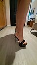 Mixed high heels mules