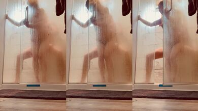 Hot college girl taking daddy deep in the shower then gets bred