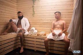 Sauna action with a twink & a bear - Markus Kage , Ryan Bailey