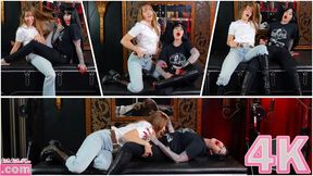 Dungeon Dommes Denim & Leather Tease