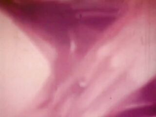 Stunning Vintage Solo Sex for a Hawt Honey with Massive Titties Fingering Her Unshaved Pussy