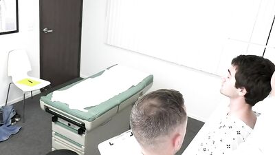 Naughty gay doctor fucks a twink patient during psychical exam