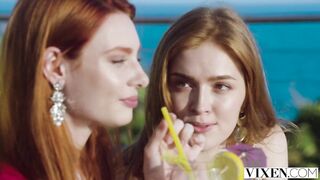 vixen irresistible redheads seduce bartender while on vacation