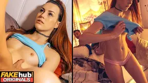 Sexhub - POV you are Sharing A Bed with your super cute Redhead petite sexy Stepsis