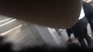 Braless Turkish cunt with mouth showing off her long hooters into intense