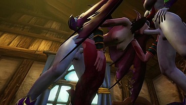 Futa Draenei Fuck Demon Girl Threesome - Warcraft Porn Parody