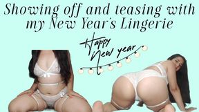 Showing off and teasing with my New Year's lingerie