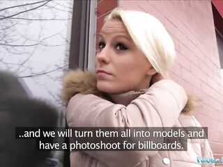 Public Agent Hawt golden-haired Lucy Shine takes cash for sex