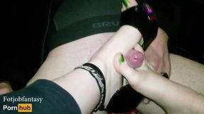 His Hard Cock Between My Feet Drives Me Crazy. Cum Between Fingers!