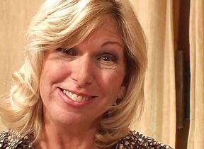 Blonde gilf fucked and jizzed at casting