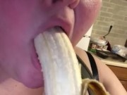 Deepthroating a banana