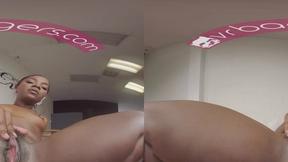 ”VRBangers Hot Ebony Ballerina gets her beaver tightened & ravaged hard”