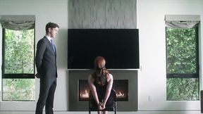 ”Tied up Ella Hughes is dominated by her master”