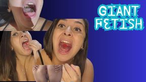 Evil giantess devours home invaders