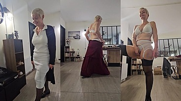 Essayages sexy avec une milf mature cochonne