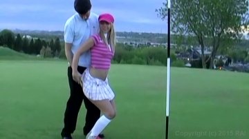 Sexy Golf Player Taking Break for Outdoor Fuck