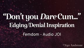 Don't You DARE Cum - Femdom Edging Inspiration JOI (Audio Only)