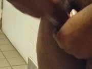 Bust quick nut in public rest room