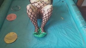 Messy Pied Feet and Body Stocking JOI and Masturbation